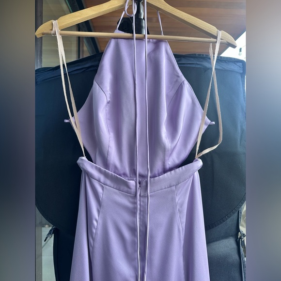 Fame & Partners Ada Lilac Halter Slit Maxi Gown - Picture 4 of 9